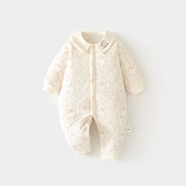 女宝宝婴儿夹棉连体衣秋冬季 棉服60克加棉棉衣婴儿保暖哈衣爬服