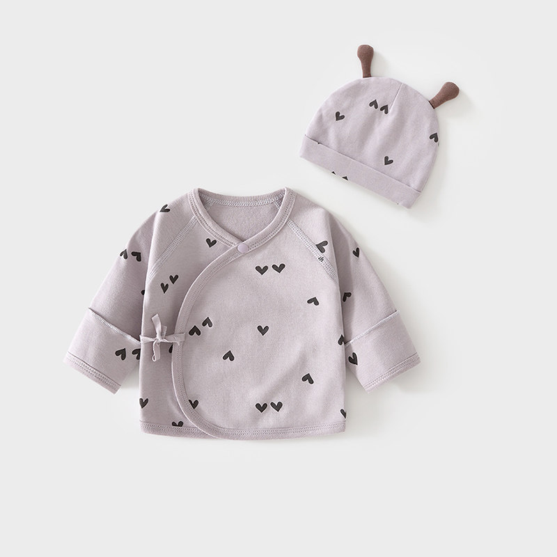 新生婴儿半背衣早春纯棉春秋款初生婴儿半背送胎帽和尚服宝宝上衣