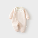 女宝宝婴儿秋冬保暖连体衣新生儿三层夹棉无骨哈衣儿童爬服连体衣