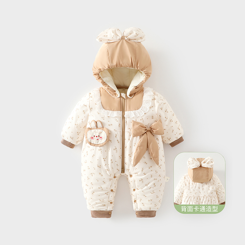 女宝宝冬季加绒加厚棉服