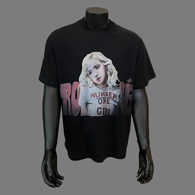 【Rose】美式设计感小领口印花人物字母小众欧美T恤短袖W976