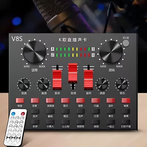 热卖款中英文直播专用声卡F998MAX全套bm800麦克风话筒一体式套装