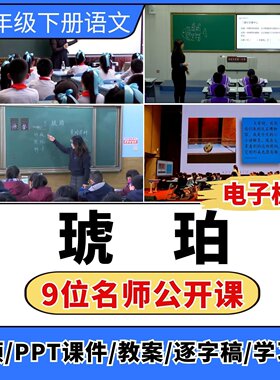 琥珀公开课视频ppt课件教案教学设计板贴小学语文优质公开课备课