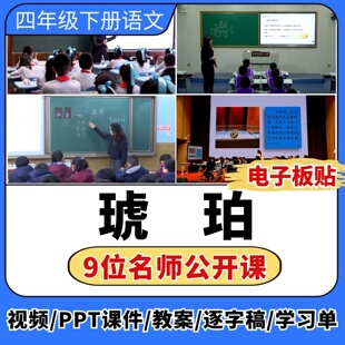 琥珀公开课视频ppt课件教案教学设计板贴小学语文优质公开课备课