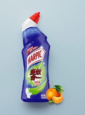 HARPIC亮湃多效合一洁厕液马桶清洁剂去除尿渍 壁挂持久活力海洋
