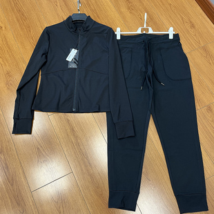 KYODAN原单运动套装黑色女士跑步瑜伽服健身衣显瘦外套运动裤休闲