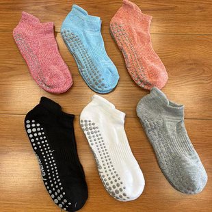 外贸货毛巾底瑜伽袜子防滑健身普拉提纯棉女袜专业舞蹈跑步运动袜
