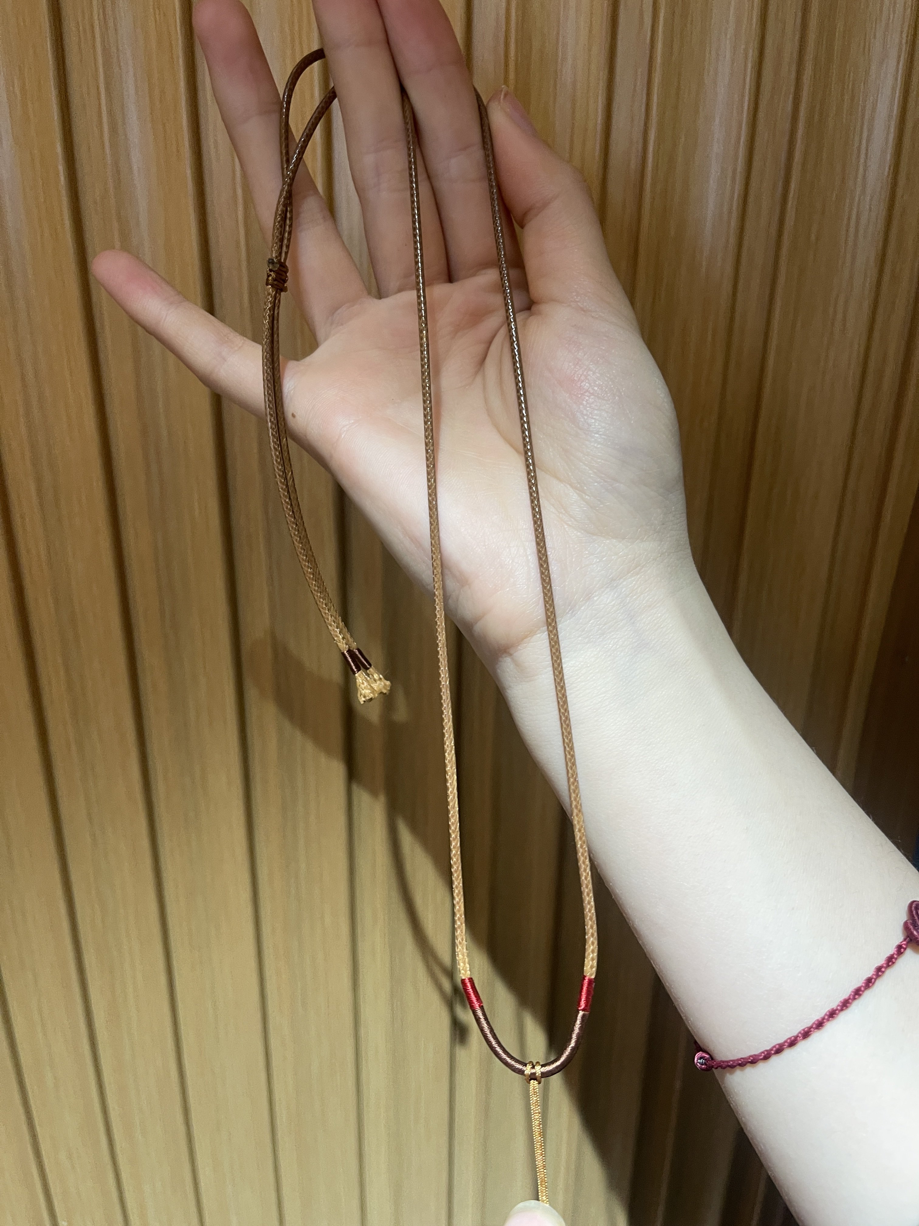 玉佩吊坠红绳皮绳项链绳红色编织挂绳黄金吊坠绳男女本命年蜡皮绳