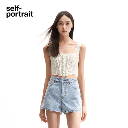 self-portrait鱼骨胸衣吊带