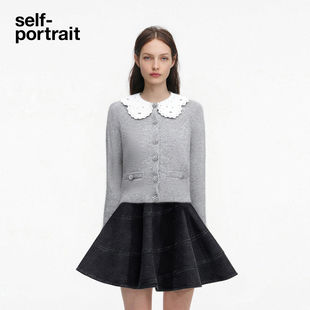 浅灰色可拆卸蕾丝领针织毛衫 2026早春新款 外套上衣 portrait self