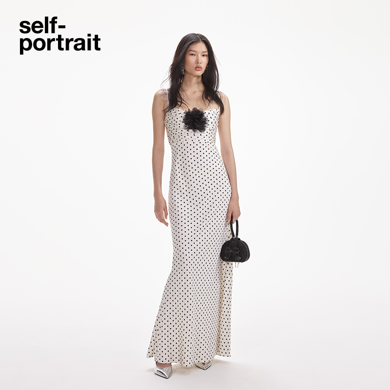 self-portrait波点礼服连衣裙