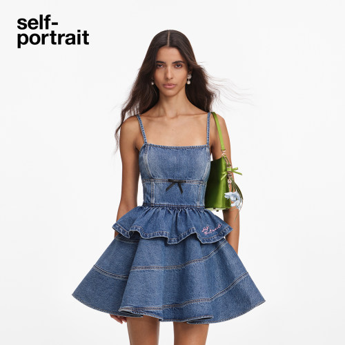 self-portrait牛仔连衣裙