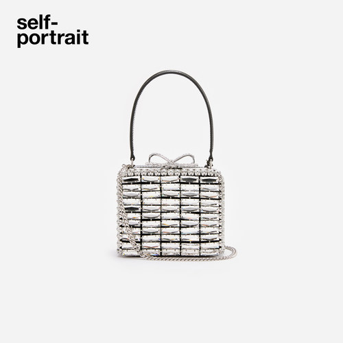 self-portrait满钻蝴蝶结小方包