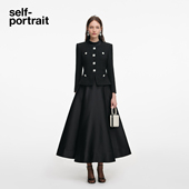 self 黑粗花呢假两件年会连衣裙中长裙 经典 portrait 2026早春新款