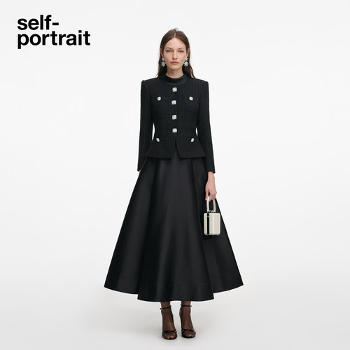 self-portrait粗花呢连衣裙