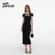 self 黑撞色翻领蝴蝶结连衣裙中长裙 经典 portrait 2026早春新款