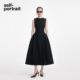 portrait 2025秋冬新款 经典 self 黑无袖 圆领设计感露背礼服连衣裙
