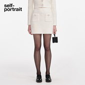 2025秋冬新款 self portrait 象牙白钻饰小香风针织半身裙短裙