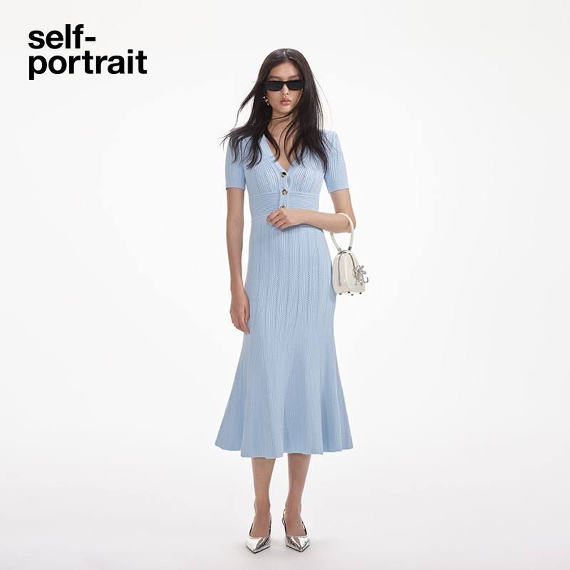 self-portrait针织连衣裙
