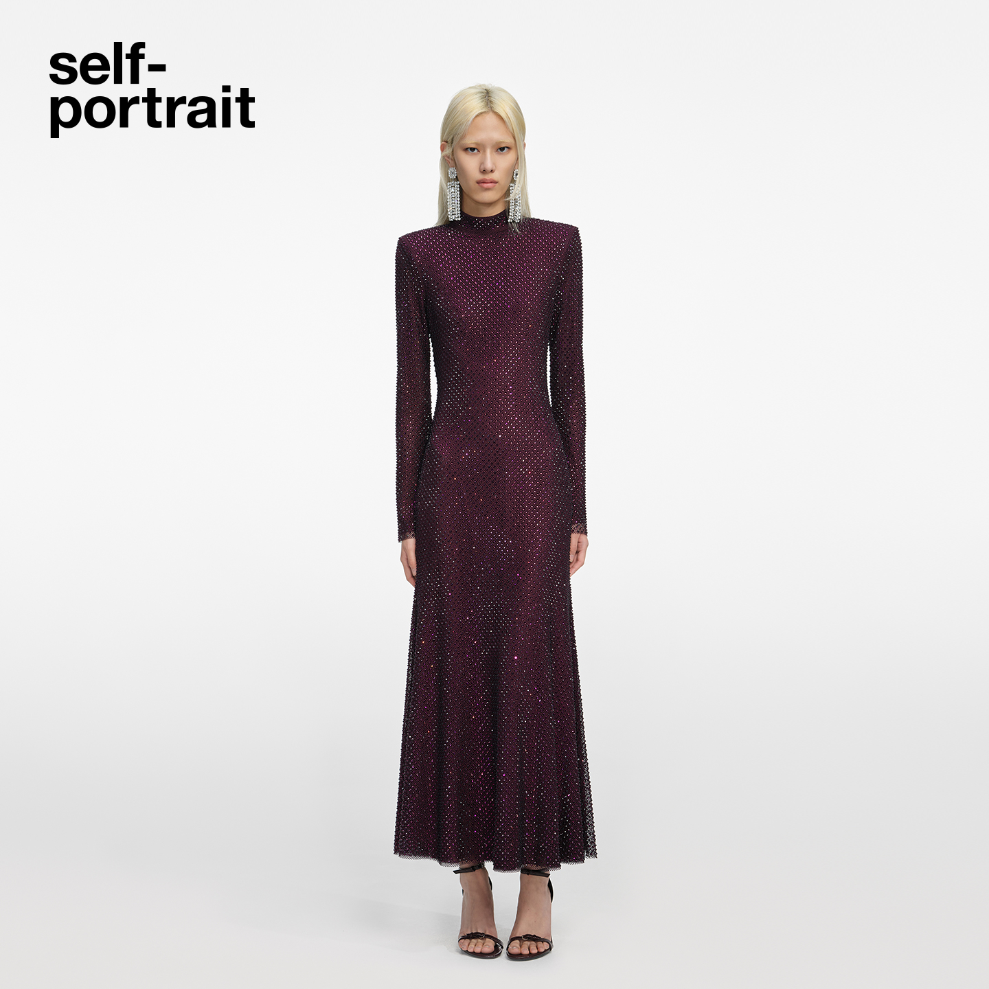 self-portrait长袖礼服连衣裙