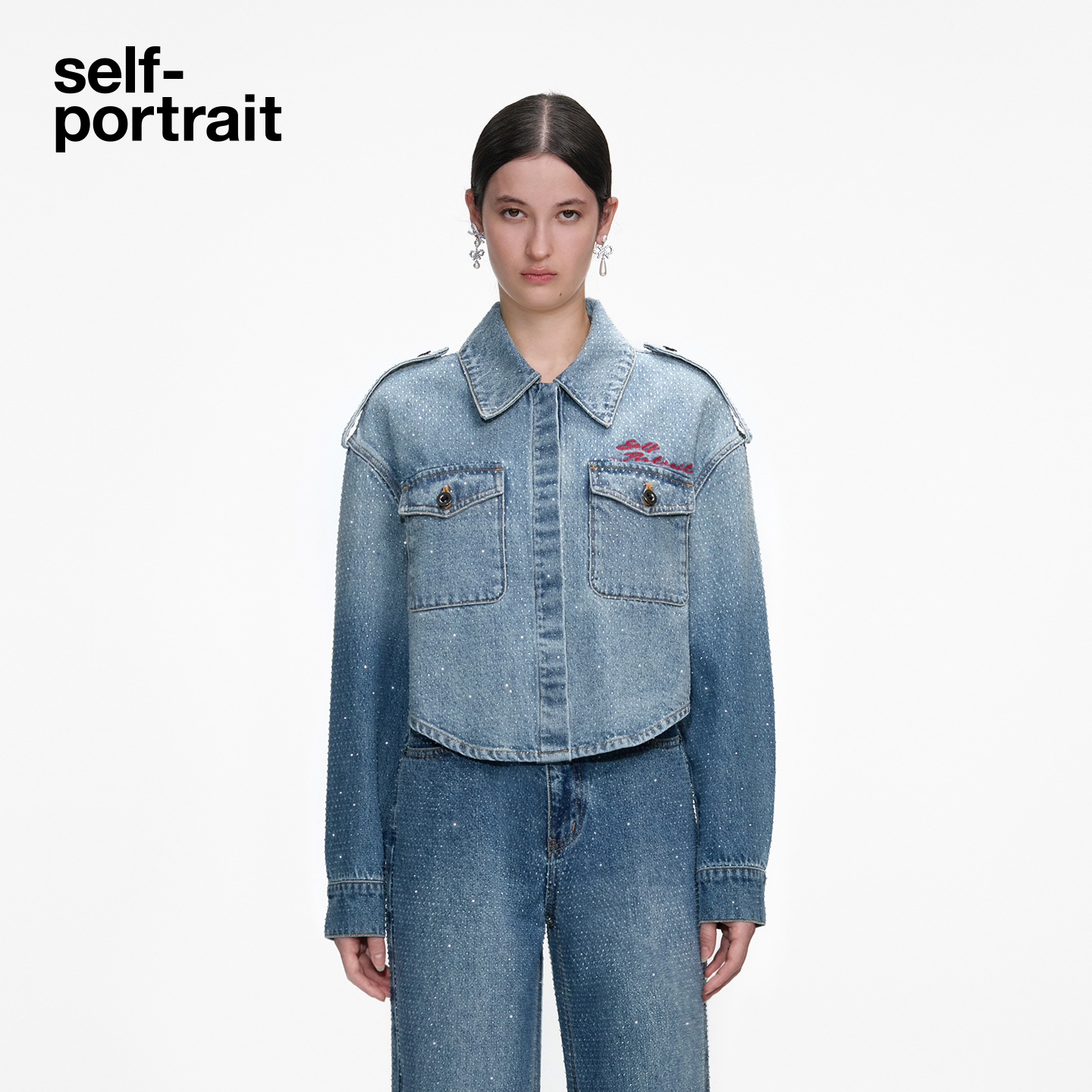 self-portrait长袖牛仔外套