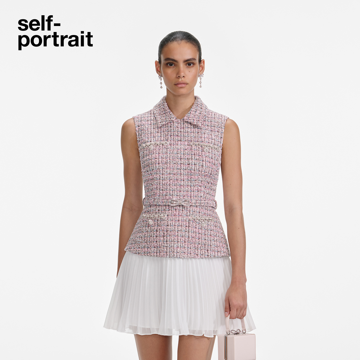 self-portrait粗花呢连衣裙