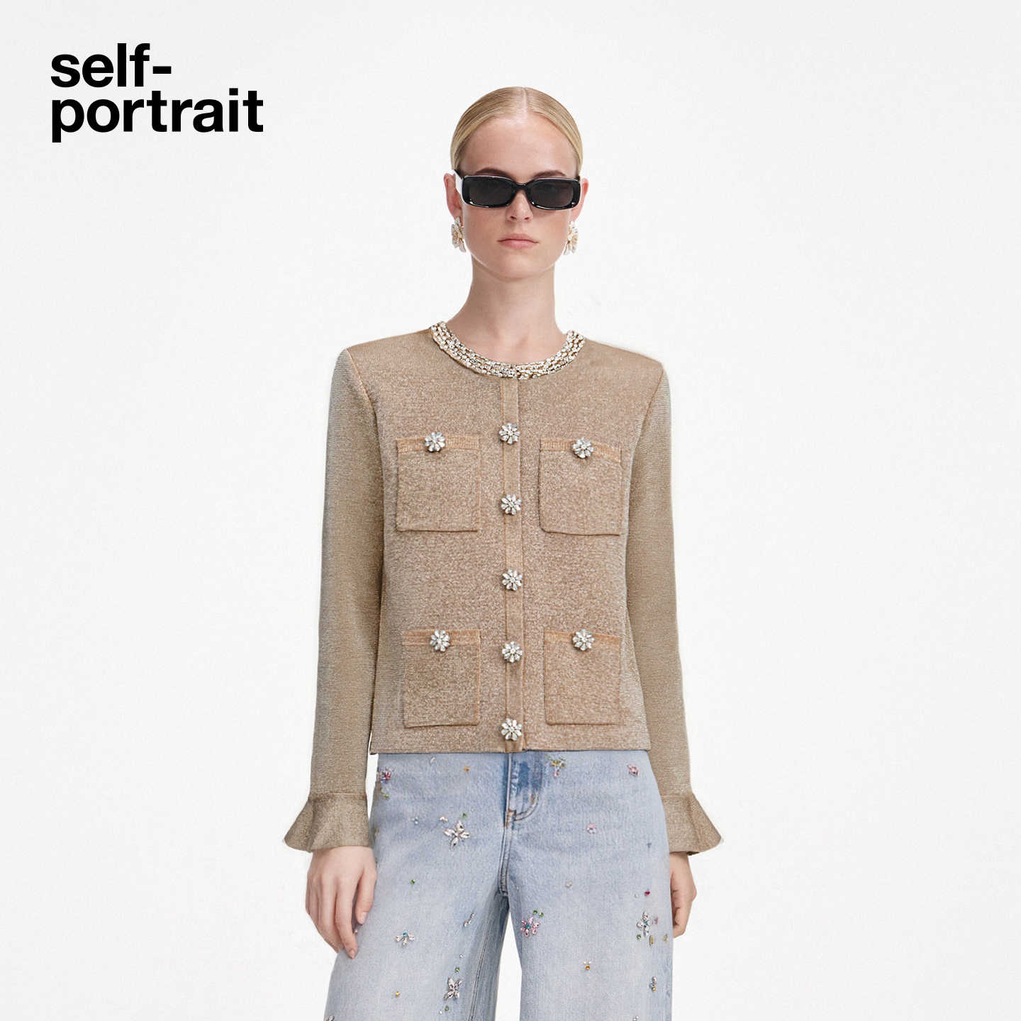 self-portrait针织毛衫外套