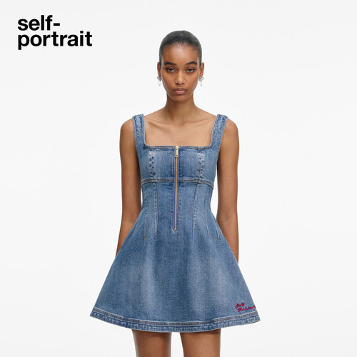 self-portrait牛仔连衣裙