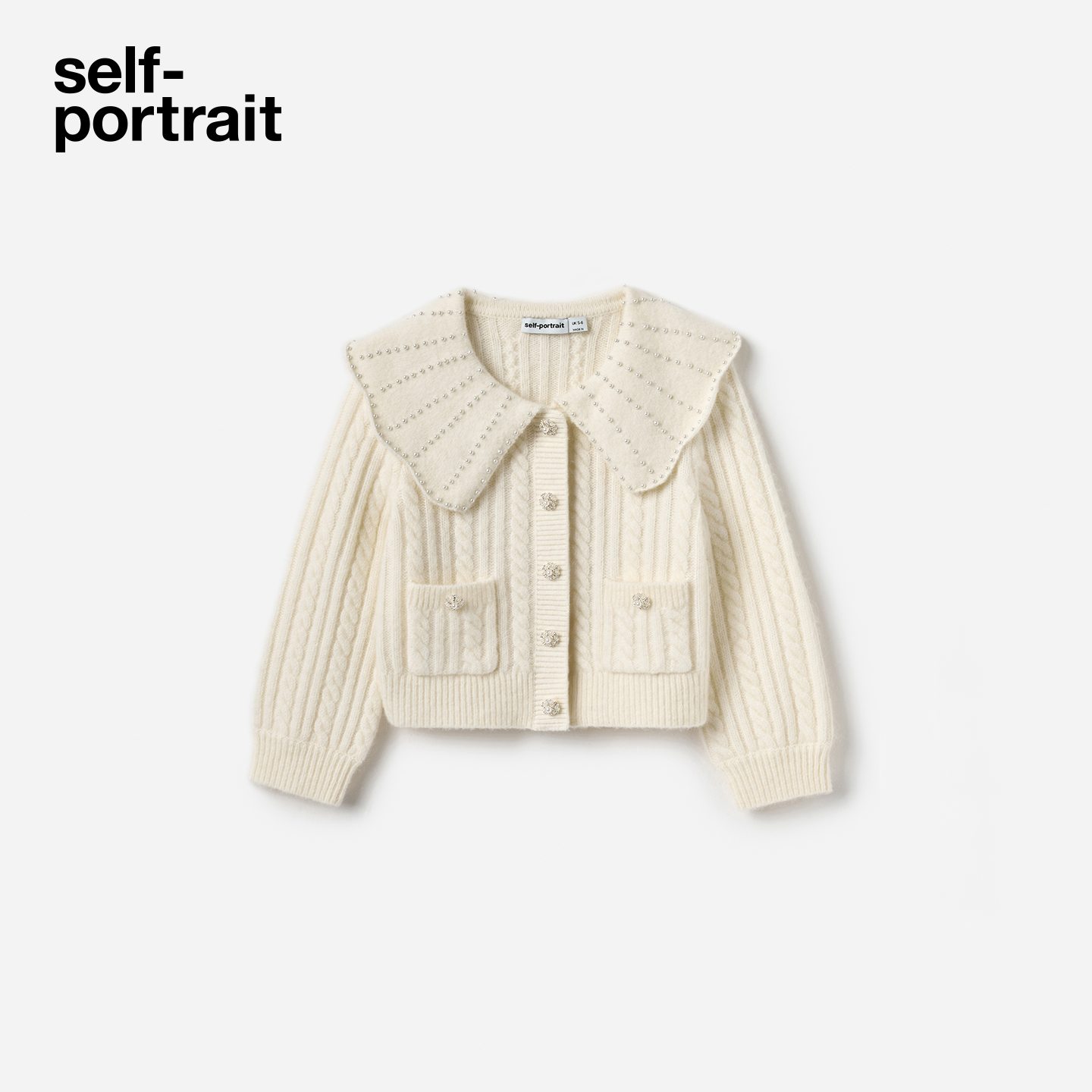 self-portrait麻花针织外套