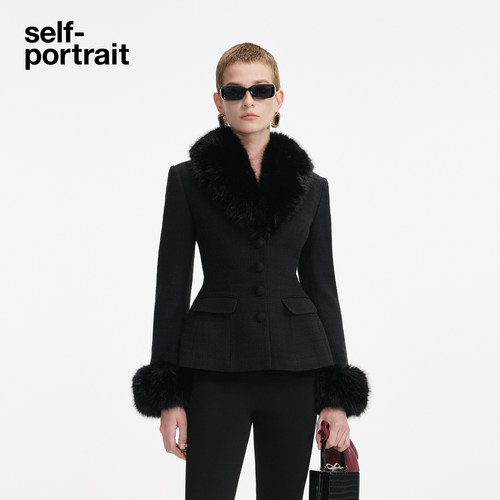 self-portrait收腰西装外套