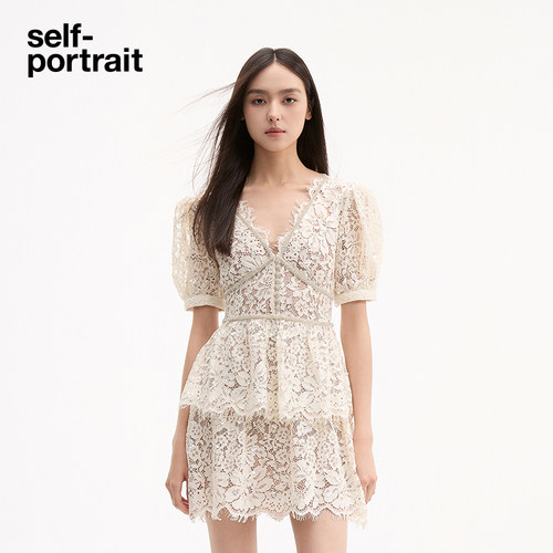 Self-Portrait订婚结婚白蕾丝裙