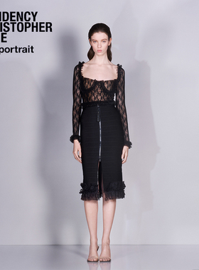 self-portrait Christopher Kane RESIDENCY 2025春夏黑针织半裙