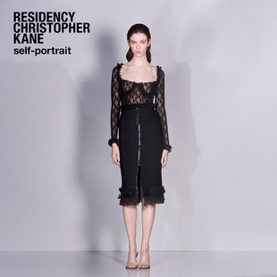 Kane self portrait Christopher 2025春夏黑針織半裙 RESIDENCY