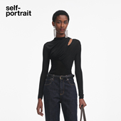 portrait 2025早秋新款 经典 self 黑设计感针织衫 镂空打底上衣