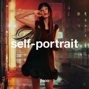 portrait Jisoo智秀同款 self 2025秋冬黑蝴蝶結(jié)吊帶花朵連衣裙