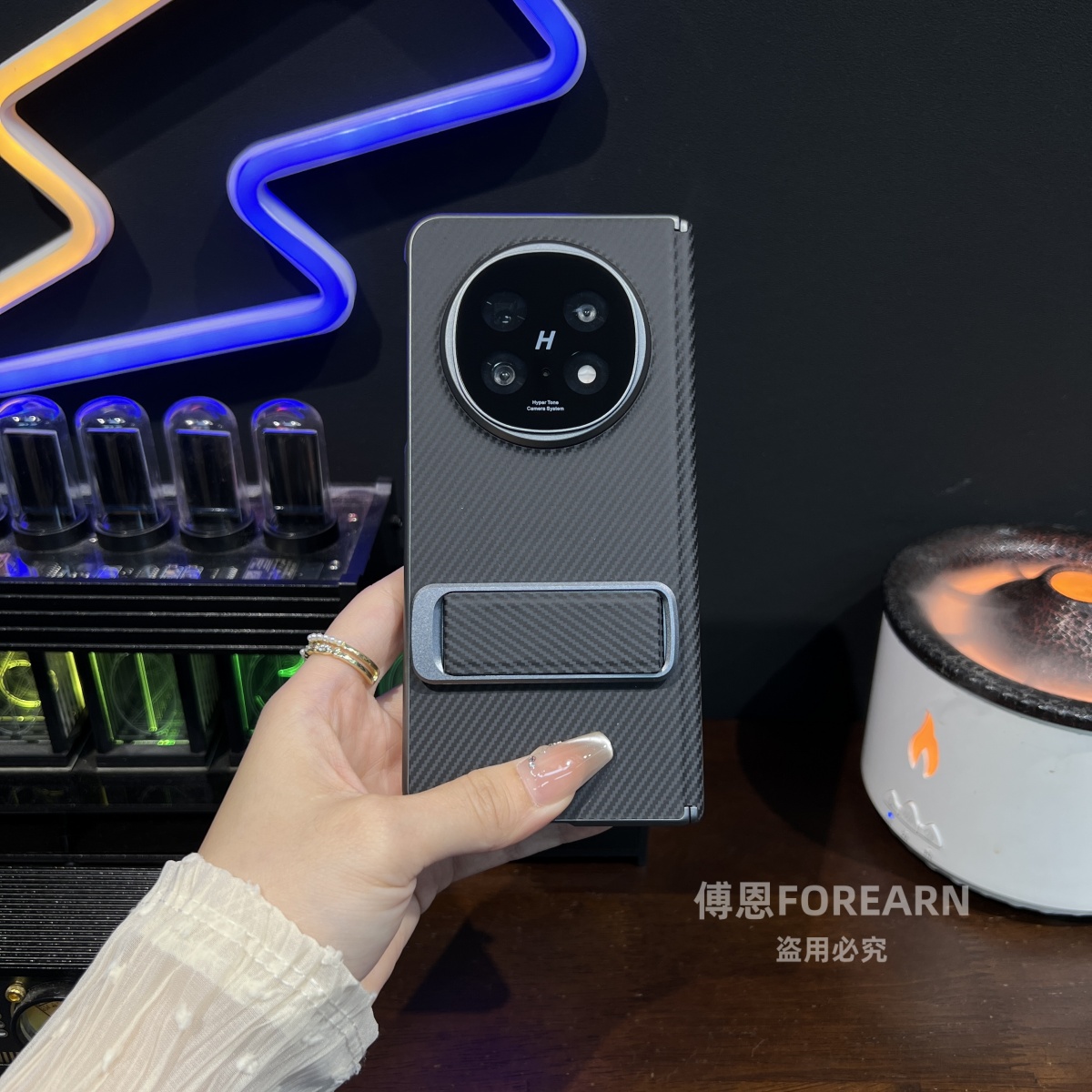 适用OPPOFindN5真皮中轴手机壳