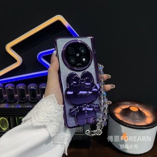 适用于oppofindn5手机壳折叠屏新款可爱女镜子支架壳膜一体保护套findn5超薄防窥全包防摔超好看网红高级感N5