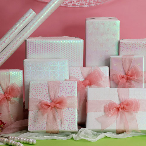 Pink Gift Wrapping Paper Roll 生日婚礼高端礼物包装纸大尺寸