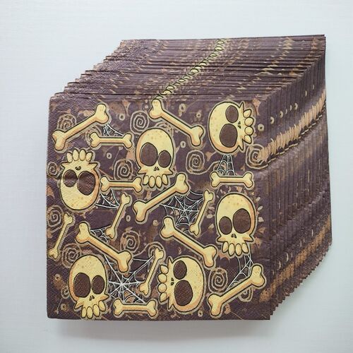 Halloween Party Paper Napkins Decoupage 万圣节蝶骨巴特餐巾纸