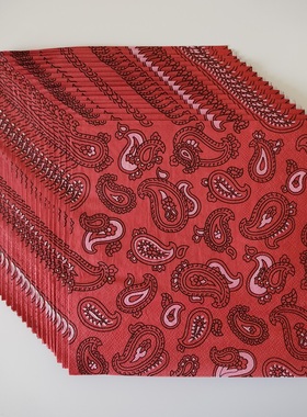 BOHO Red Paper Napkins Party Decoupage波西米亚红色印花餐巾纸