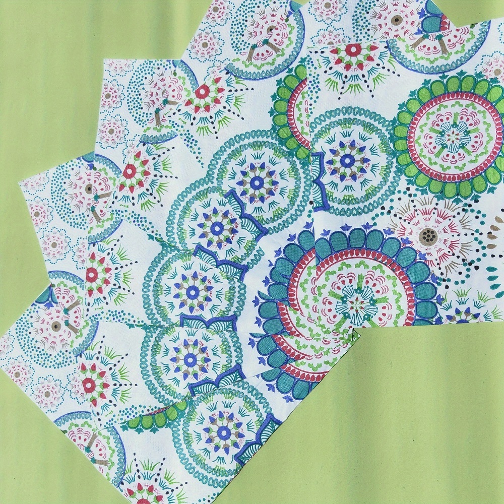 BOHO Floral Paper Napkins Decoupage Party Decor 蝶骨巴特纸巾