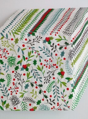 Christmas Mistletoe Paper Napkins 圣诞节槲寄生花枝印花餐巾纸