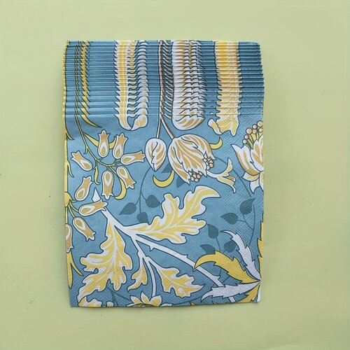 Blue Paper Napkins Floral Decoupage Party 婚礼蝶骨巴特餐巾纸