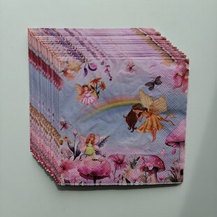花朵女孩彩色印花派对纸巾摆盘装饰 Flower Fairy Paper Napkins