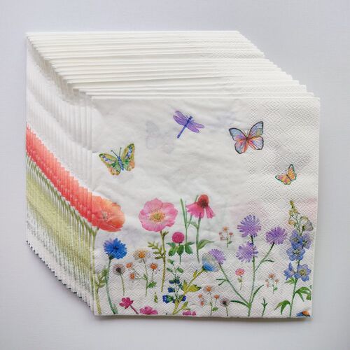 Flower Butterfly Paper Napkins Decoupage 蝶骨巴特印花餐巾纸