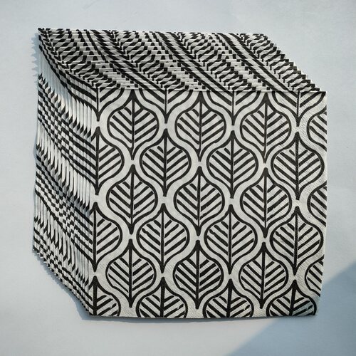 Black Leaf Nordic Paper Napkins Decoupage 北欧风简约餐巾纸