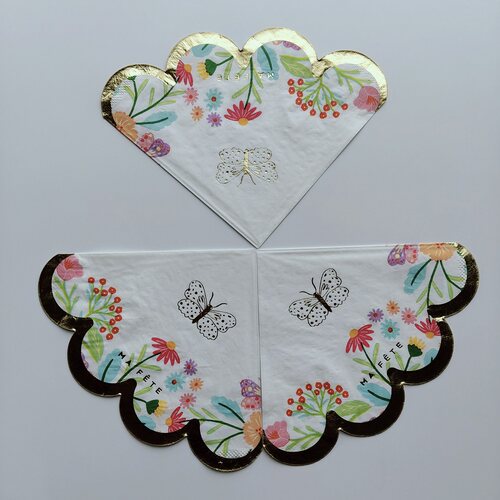 烫金花边圆形派对纸巾Golden Scallop Round Paper Napkins Party