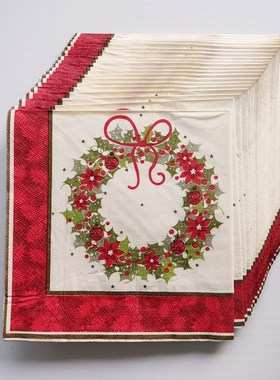 100PCs Christmas Party Paper Napkins Decoupage 圣诞节餐巾纸
