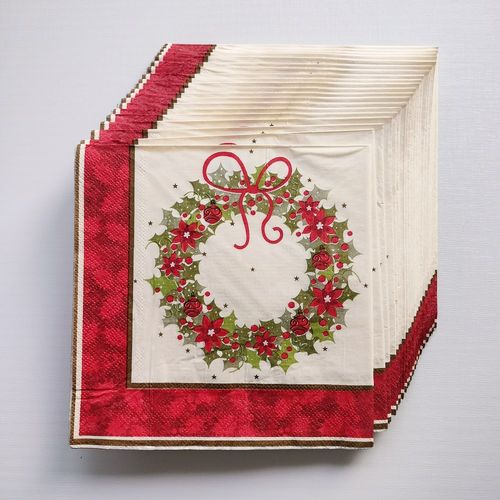 100PCs Christmas Party Paper Napkins Decoupage 圣诞节餐巾纸