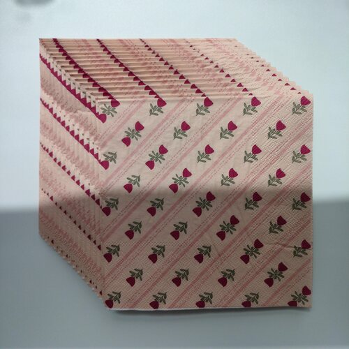 Rose Flower Paper Napkins Wedding 小玫瑰情人节婚礼印花餐巾纸